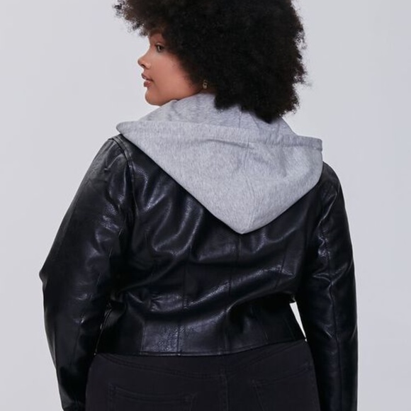 Forever 21+ Combo Moto Jacket NWT - Picture 3 of 4